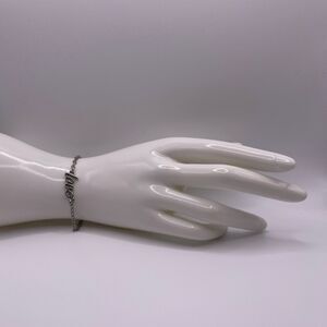 Macy's Women's Cursive Script Love Silver Bracelet